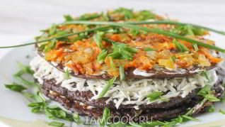 Рецепт Печеночного торта из свиной печени