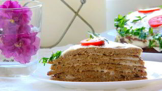 Рецепт Печеночного торта с гречневой мукой