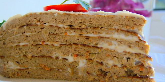 Рецепт печеночного торта с гречневой мукой