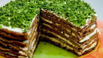 Рецепт Печеночного торта с морковью и луком