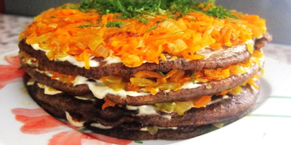 Как приготовить печеночный торт с морковью