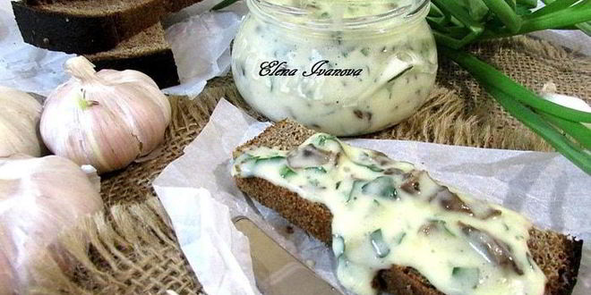 Рецепт плавленного сыра с грибами и зеленью