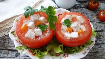 Рецепт Помидоров с заливным из курицы