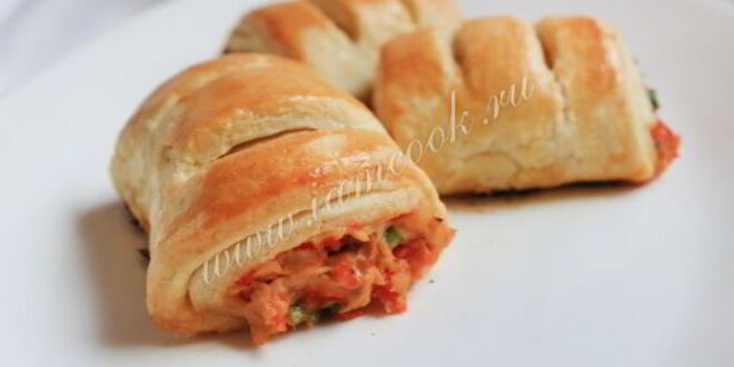 Рецепт роллов из теста с тунцом