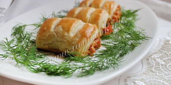 Рецепт роллов из теста с тунцом