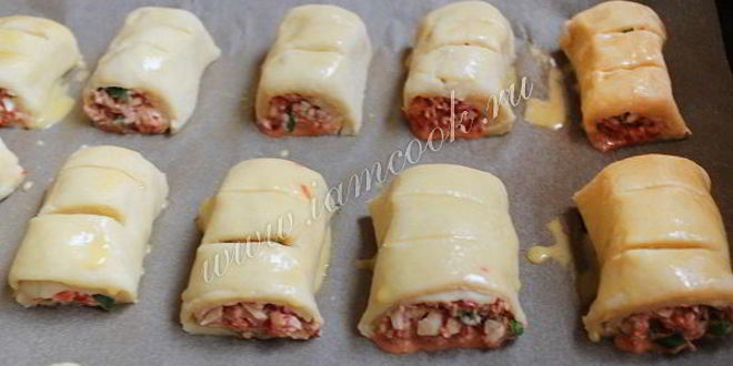 Рецепт роллов из теста с тунцом