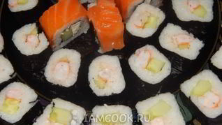 Рецепт Роллов с креветками и огурцом