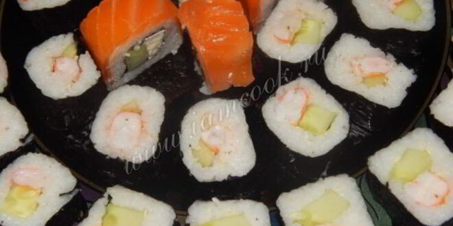 Рецепт роллов с креветками и огурцом