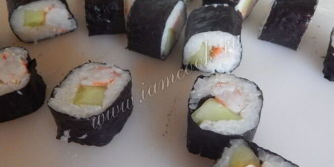 Рецепт роллов с креветками и огурцом