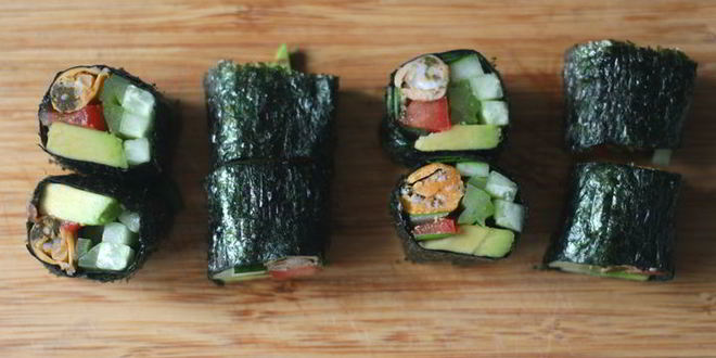Рецепт роллов с мидиями и овощами