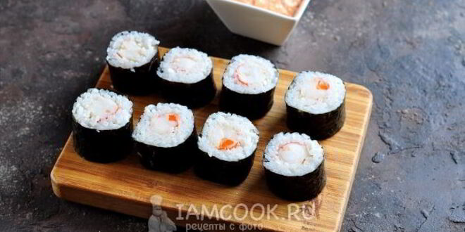 Рецепт запеченных роллов с креветками