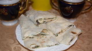 Рецепт Грибного рулета из лаваша