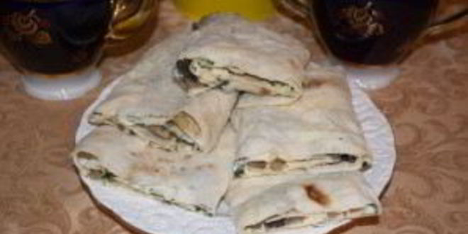 Рецепт грибного рулета из лаваша