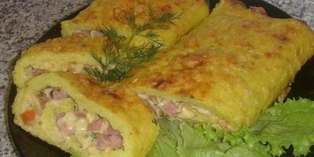 Как приготовить кабачковый рулет с сыром и ветчиной