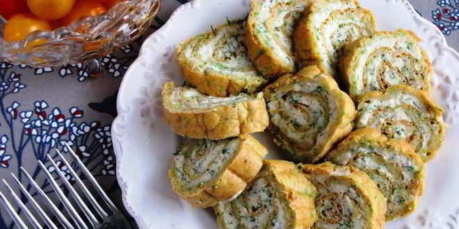 Рецепт кабачкового рулета с творожной начинкой