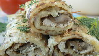 Рецепт Картофельных рулетиков с курицей и грибами