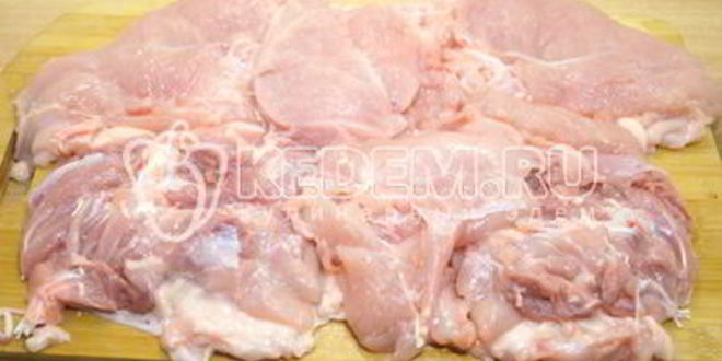 Рецепт куриного рулета с грибами праздничный