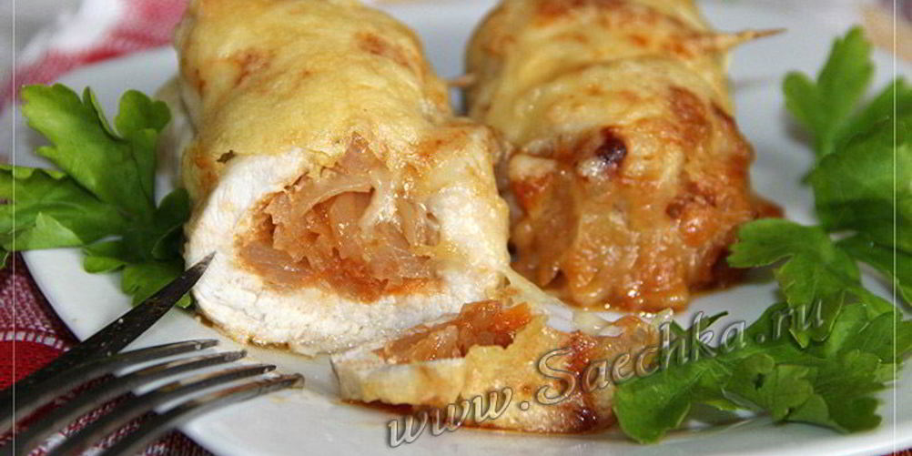 Как приготовить куриные рулетики с капустой