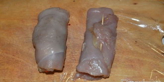 Рецепт куриных рулетиков с овощами