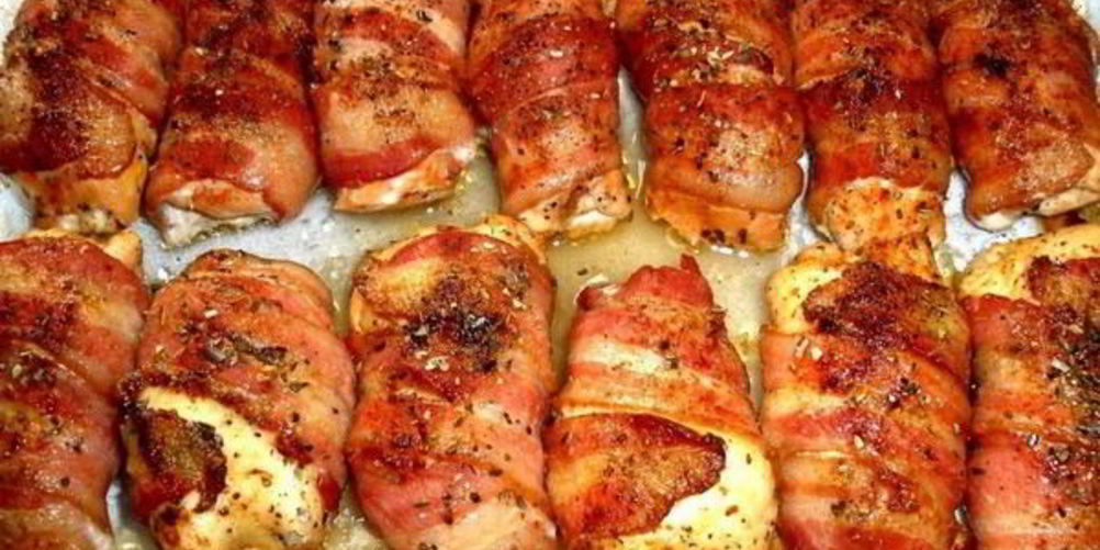 Как приготовить куриные рулетики со сливочным сыром в беконе