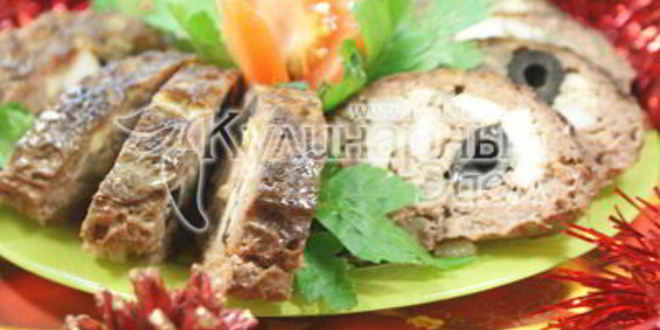 Рецепт мясного рулета с грибами