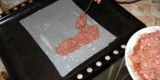 Рецепт мясного рулета с макаронами