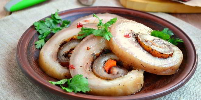 Рецепт острого рулета из пузанины вареный