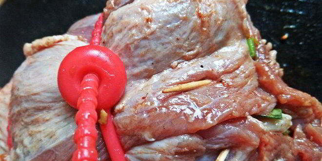 Рецепт рулета из говядины с овощами в мультиварке