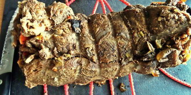 Рецепт рулета из говядины с овощами в мультиварке