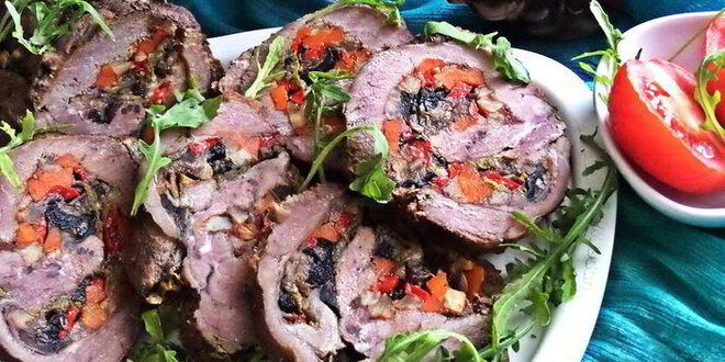 Рецепт рулета из говядины с овощами в мультиварке