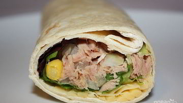 Рецепт Рулета из лаваша с тунцом