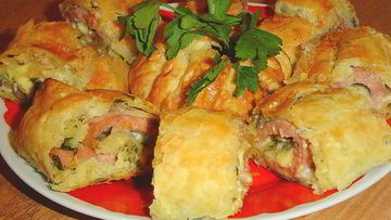 Рецепт Рулета из слоеного теста на тему Я тебя слепила из того, что было