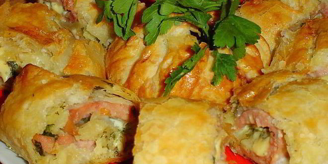 Рецепт рулета из слоеного теста на тему я тебя слепила из того, что было