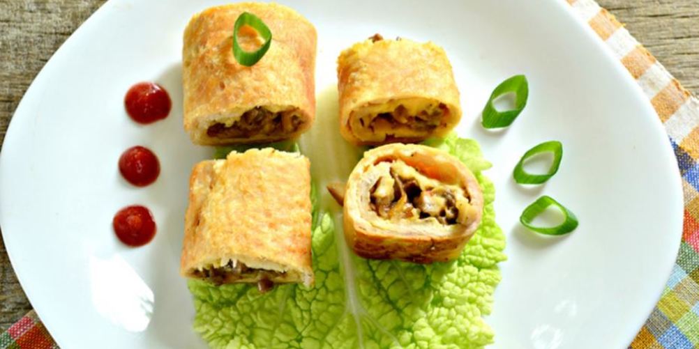 Как приготовить рулет из цесарки с грибами и сыром
