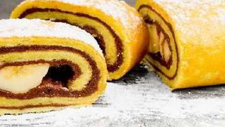Рецепт Рулета медового с бананом