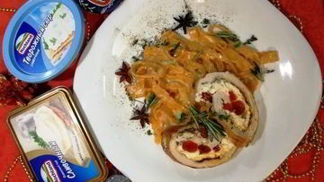 Рецепт Рулетиков из куриного филе с начинкой из творожного сыра