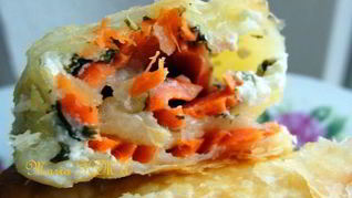 Рецепт Рулетиков с семгой