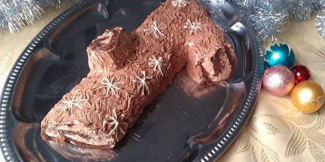 Рецепт шоколадного рулета рождественское полено