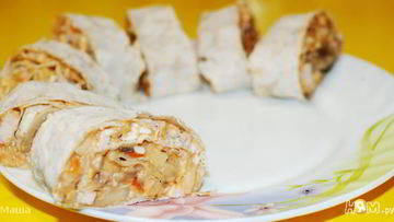 Рецепт Теплых рулетиков с мясом и грибами