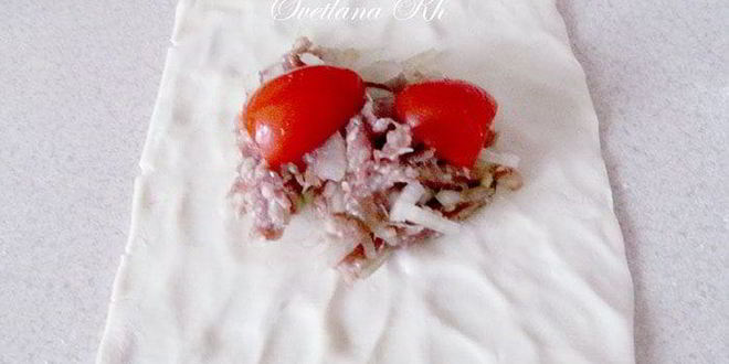 Рецепт самсы с мясом и помидорами