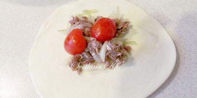 Рецепт самсы с мясом и помидорами