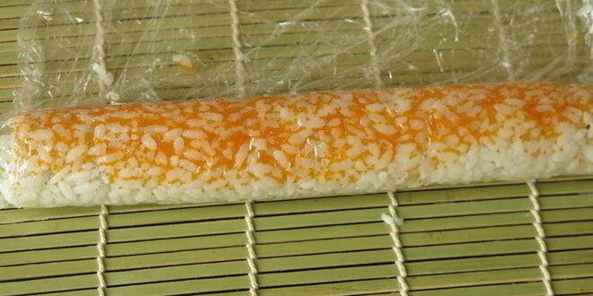 Рецепт радужных суш с крабовыми палочками