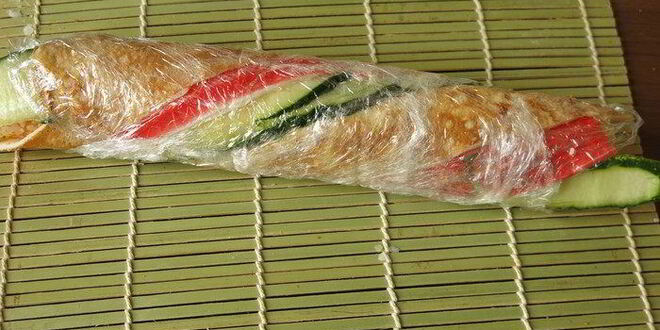 Рецепт радужных суш с крабовыми палочками