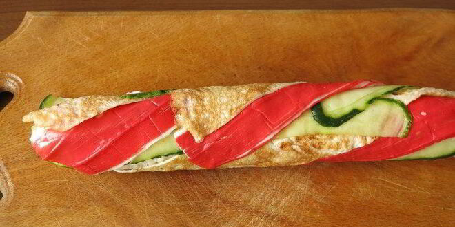 Рецепт радужных суш с крабовыми палочками