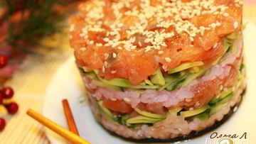 Рецепт Салатных суш башенки