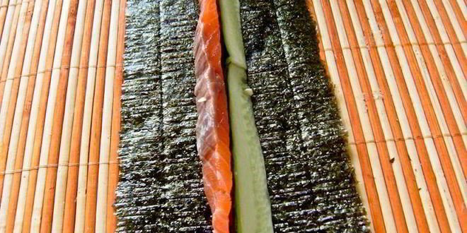 Рецепт суш-ролла огуречный цветок