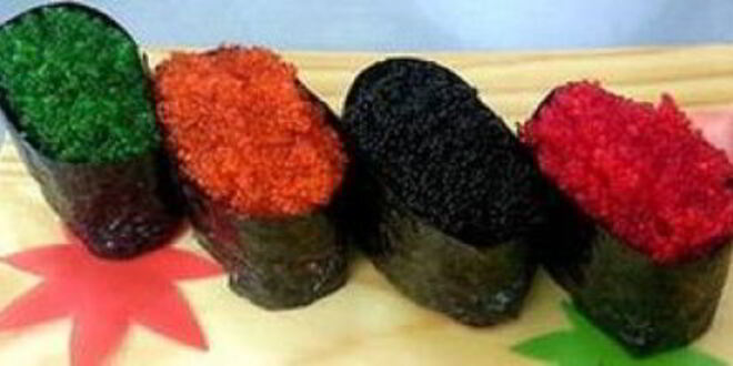 Рецепт суш с икрой летучей рыбы