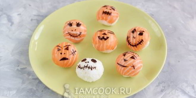 Рецепт суш темари на хэллоуин