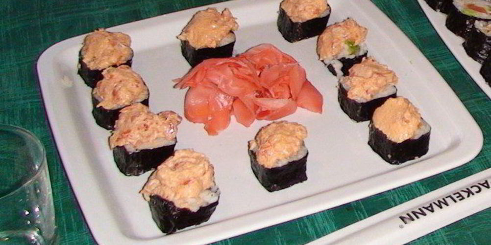 Как приготовить суш, запеченных с лососем