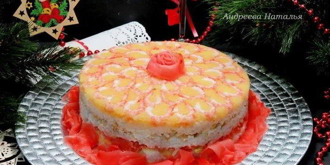 Рецепт закусочного суши-торт